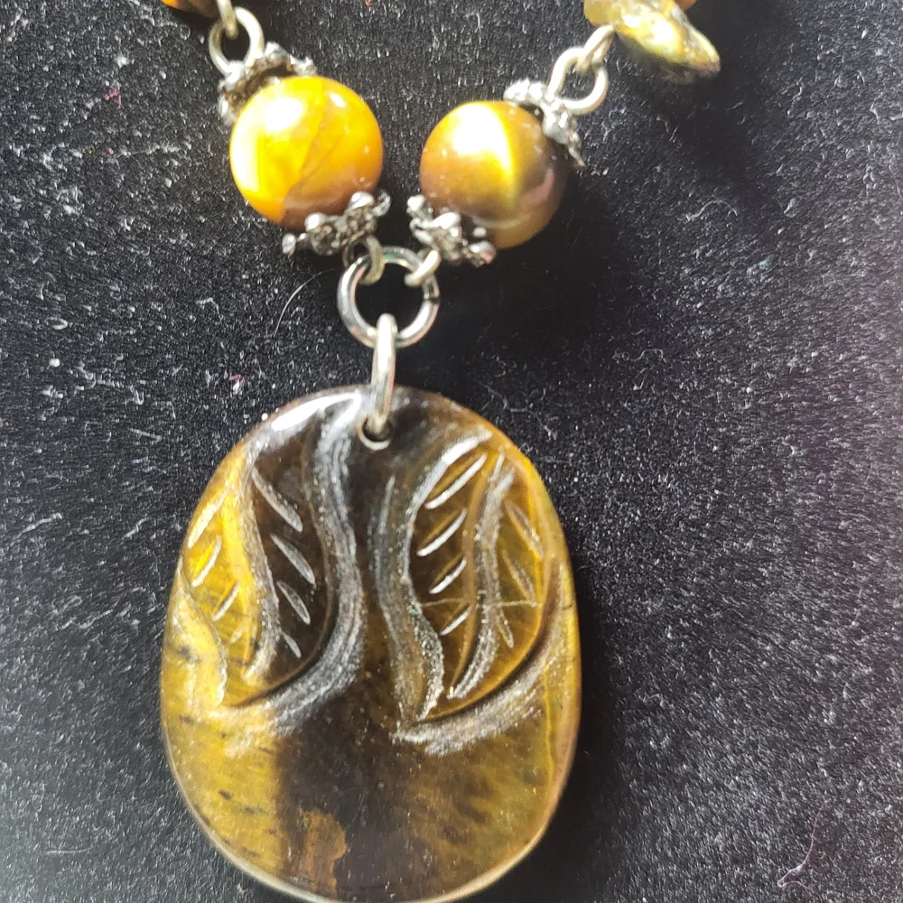 Tigers Eye‎ Amber and Brown Beaded Necklace